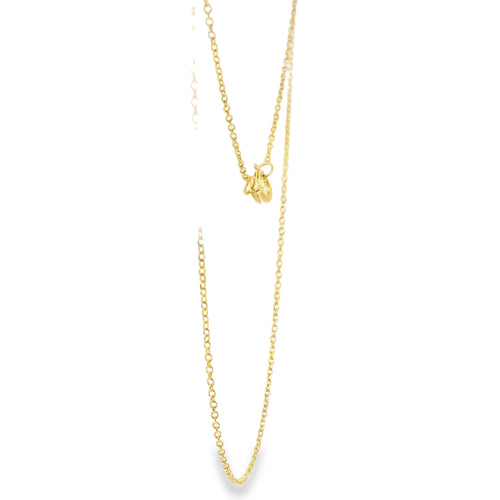 14KT Gold Solid Thin Chain Cable Link with Pinwheel Clasp .5mm