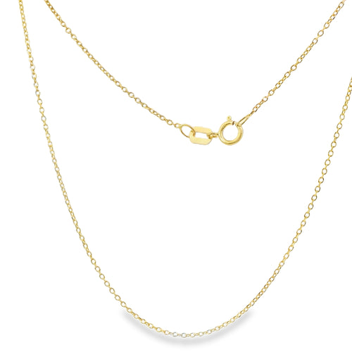 14KT Gold Solid Thin Chain Cable Link with Pinwheel Clasp .5mm