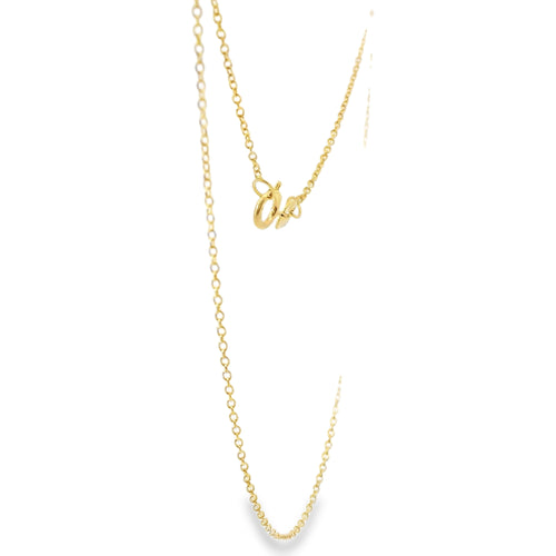 14KT Gold Solid Thin Chain Cable Link with Pinwheel Clasp .5mm