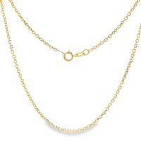 14KT Gold Solid Thin Chain Cable Link with Pinwheel Clasp .7mm