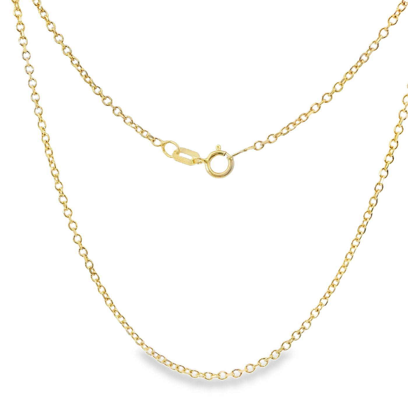 14KT Gold Solid Thin Chain Cable Link with Pinwheel Clasp .7mm