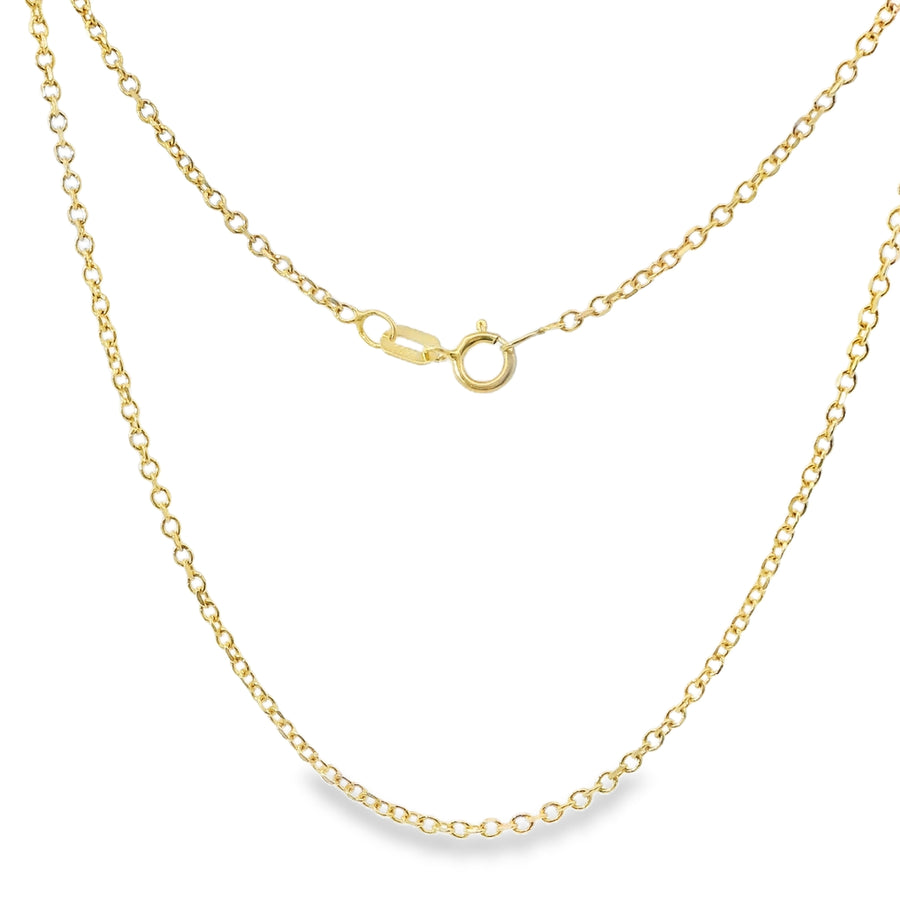14KT Gold Solid Thin Chain Cable Link with Pinwheel Clasp .7mm