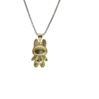 14KT Gold Charm Small Puff Full Body LaBuBu with Plain Bell