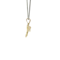 14KT Gold Charm Two Medium Jumping Dolphins with Plain Bell