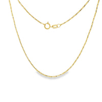 14KT Gold Solid Thin Chain Disco Box Link with Pinwheel Clasp 1mm