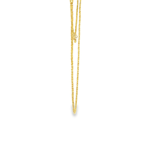 14KT Gold Solid Thin Chain Disco Box Link with Pinwheel Clasp 1mm