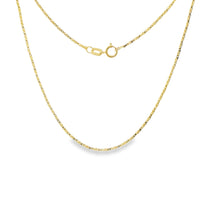 14KT Gold Solid Thin Chain Disco Box Link with Pinwheel Clasp 1mm