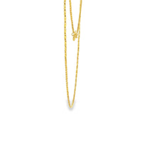 14KT Gold Solid Thin Chain Disco Box Link with Pinwheel Clasp 1mm