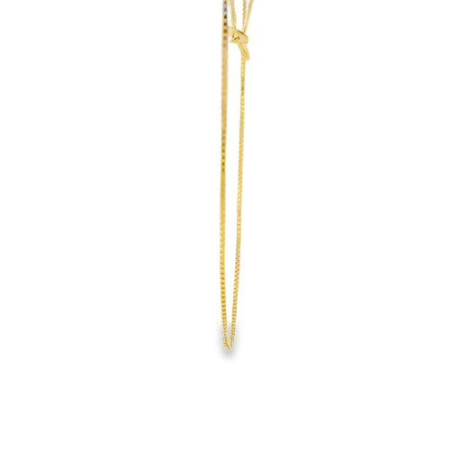 14KT Gold Solid Thin Chain Box Link with Pinwheel Clasp .5mm