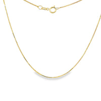 14KT Gold Solid Thin Chain Box Link with Pinwheel Clasp .5mm