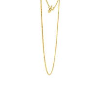 14KT Gold Solid Thin Chain Box Link with Pinwheel Clasp .5mm