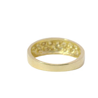 14KT Gold Ring Women's Domed Nugget Center with Plain Borders Band