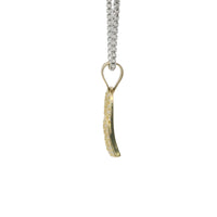 14KT Gold Charm Small Double White CZ Stone Heart with Small Heart Center and Plain Bell