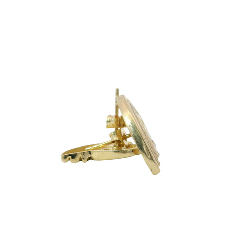 14KT Gold Earrings Medium Ribbed Single Row White CZ Stones Heart with Push Back Post and Butterfly Backs