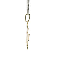 14KT Gold Charm Large Lilo and Stich Enamel with White CZ Stone Body and Bell