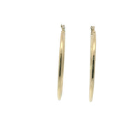 14KT Gold Earrings Hoops Plain 1.5 Inch Hollow Tube 2mm