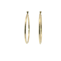 14KT Gold Earrings Hoops Plain 1.5 Inch Hollow Tube 2mm