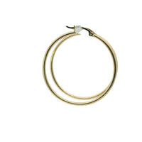14KT Gold Earrings Hoops Plain 1.5 Inch Hollow Tube 2mm