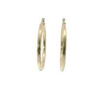 14KT Gold Earrings Hoops Diamond Cut 3 Inch Hollow Tube 3mm