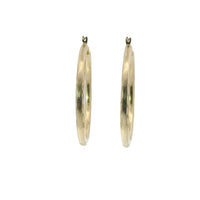 14KT Gold Earrings Hoops Diamond Cut 2.5 Inch Hollow Tube 3mm