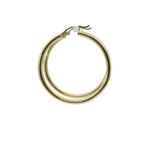 14KT Gold Earrings Hoops Plain 1.5 Inch Hollow Tube 3mm