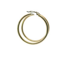 14KT Gold Earrings Hoops Plain 1.5 Inch Hollow Tube 3mm