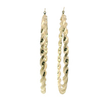 14KT Gold Earrings Hoops Twisted 1.75 Inch Hollow Tube 3mm