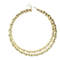 14KT Gold Earrings Hoops Twisted 3 Inch Hollow Tube 3mm