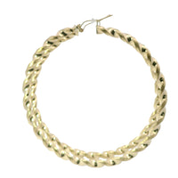 14KT Gold Earrings Hoops Twisted 2 Inch Hollow Tube 3mm