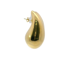 14KT Gold Earrings Extra Large Plain Puff Tear Drop with Push Back Post and Butterfly Backs