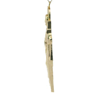14KT Gold Charm Extra Large Halo Right Facing St Jude with Plain Bell