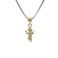 14KT Gold Charm Extra Small Angel with Plain Bell