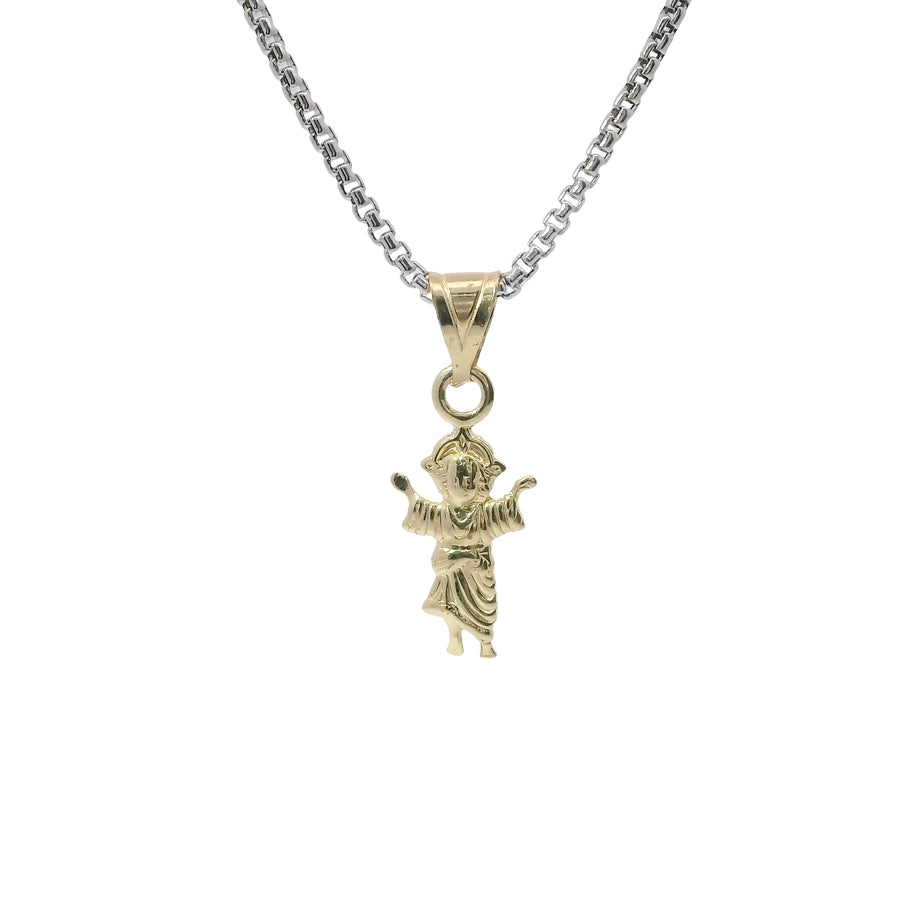 14KT Gold Charm Extra Small Angel with Plain Bell