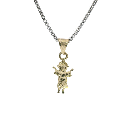 14KT Gold Charm Extra Small Angel with Plain Bell