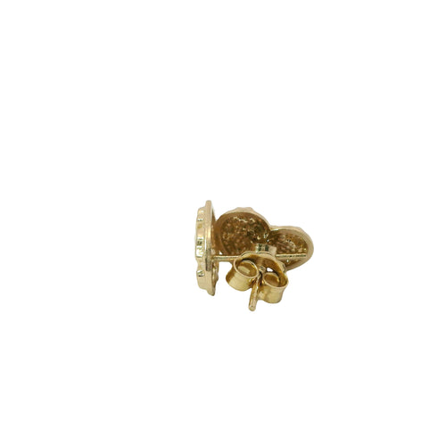 14KT Gold Earrings Extra Small Nugget Heart Shape with Push Back Post and Butterfly Backs