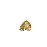 14KT Gold Earrings Extra Small Nugget Heart Shape with Push Back Post and Butterfly Backs