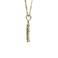 14KT Gold Charm Extra Small Sunray Right Facing St. Jude with Plain Bell