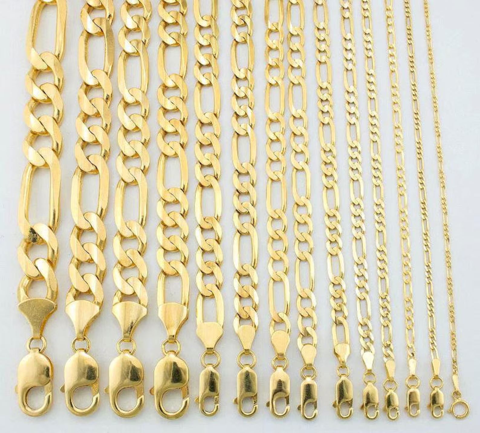 14KT Gold Chain Solid Figaro 6.5mm