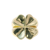 14KT Gold Ring Women's Four Leaf Clover Plain Band