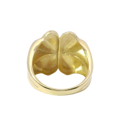 14KT Gold Ring Women's Four Leaf Clover Plain Band