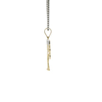 14KT Gold Charm Jumbo Two Tone Menorah with Plain Bell