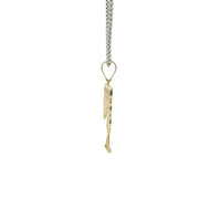 14KT Gold Charm Jumbo Two Tone Menorah with Plain Bell