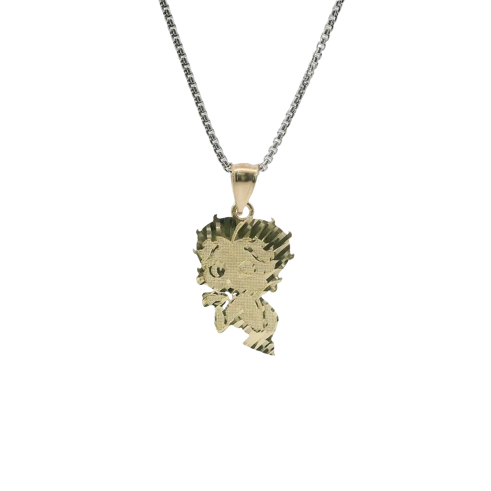 14KT Gold Charm Jumbo Betty Boop "Blow a Kiss" with Plain Bell