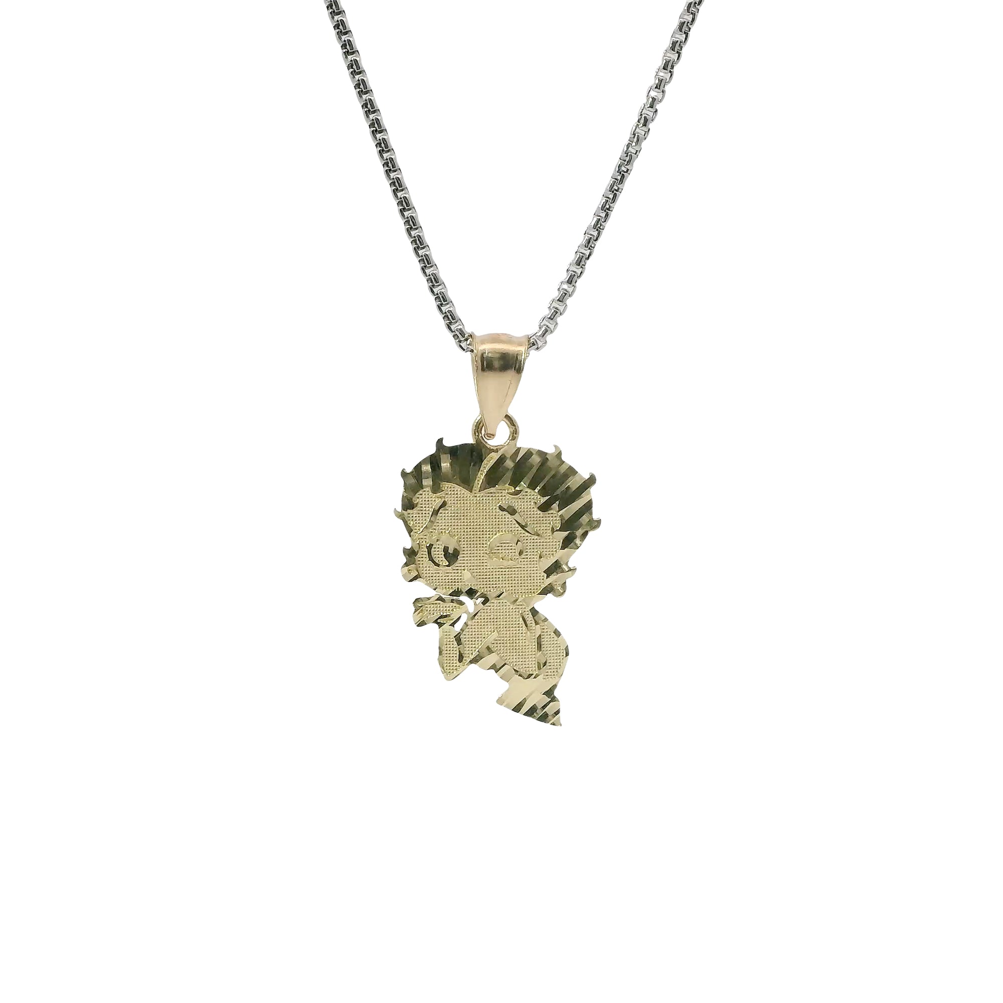 14KT Gold Charm Jumbo Betty Boop "Blow a Kiss" with Plain Bell