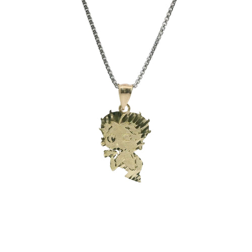 14KT Gold Charm Jumbo Betty Boop "Blow a Kiss" with Plain Bell