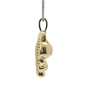 14KT Gold Charm Large 3D Enamel Black Ears LaBuBu with White CZ Stones Bell