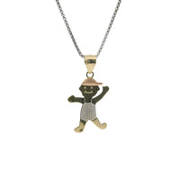 14KT Gold Charm Jumbo Tri Tone Boy with Plain Bell