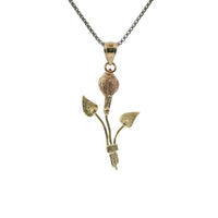 14KT Gold Charm Jumbo Two Tone Calla Lilly with Plain Bell