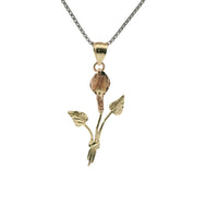 14KT Gold Charm Jumbo Two Tone Calla Lilly with Plain Bell