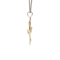 14KT Gold Charm Jumbo Two Tone Calla Lilly with Plain Bell